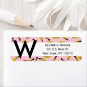 Leuke Hand geschilderde Waterverf Bananen en Roze Etiket (Insitu)