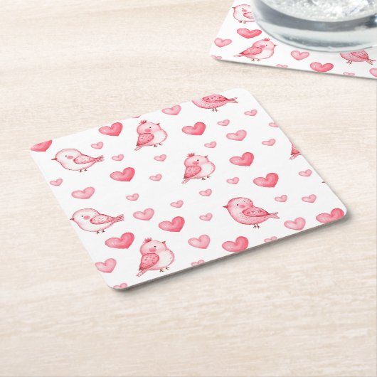 Leuke hand getekend naadloos patroon met waterverf kartonnen onderzetters (Schuin)