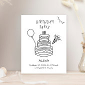 Leuke hand getekende verjaardagstaart kaart