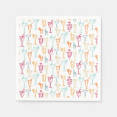 Leuke Hand getrokken Cocktail Patroon Bruiloft Par Servet (Voorkant)