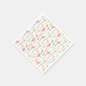 Leuke Hand getrokken Cocktail Patroon Bruiloft Par Servet (Hoek)