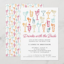 Leuke Hand getrokken Cocktail Vrijgezellenfeest Pa