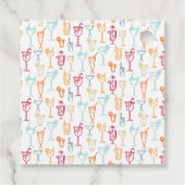 Leuke Hand getrokken cocktailpatroon roze Vrijgeze Bedankjes Labels (Achterkant)