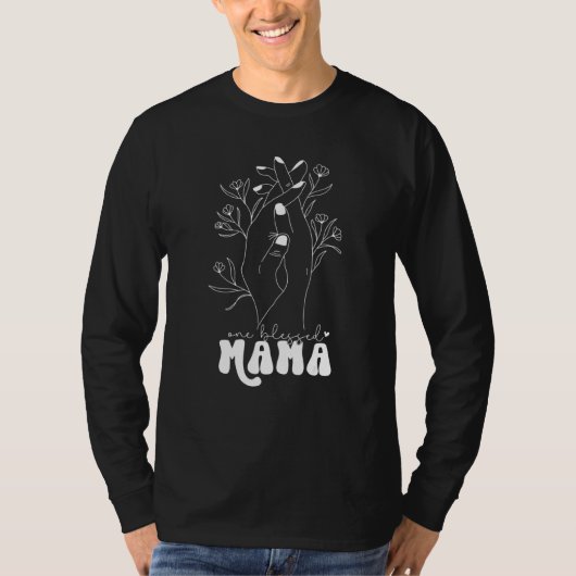 Leuke Hand getrokken Een Gezegende Mama Mama Graph T-shirt (Voorkant)