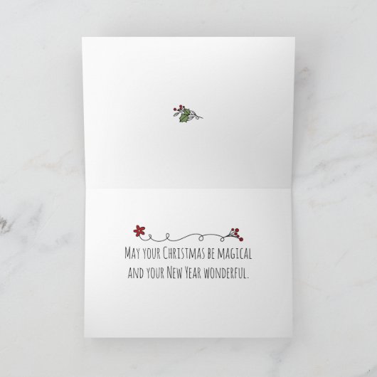 Leuke Hand getrokken Kerstman met Dieren Kerstmis Feestdagen Kaart (Binnen)