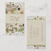 Leuke Hand getrokken kinderen stijl bloemen & voge Visitekaartje (Voorkant / Achterkant)