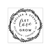 Leuke Hand getrokken Laat Liefde Grow Bruiloft Aan Rubberstempel (Afrduk)