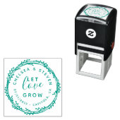 Leuke Hand getrokken Laat Liefde Grow Bruiloft Aan Zelfinktende Stempel (In situ)