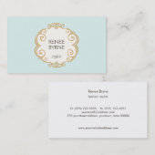 Leuke Hand getrokken Lijst Mode en Beauty Turquois Visitekaartje (Voorkant / Achterkant)