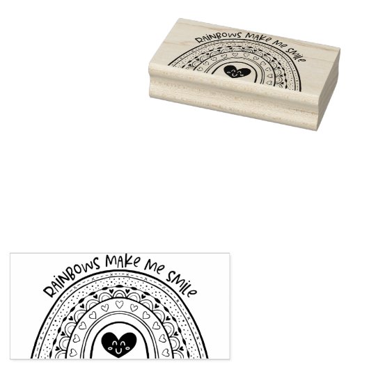 Leuke Hand getrokken regenboog Rubberstempel (Gestempeld)