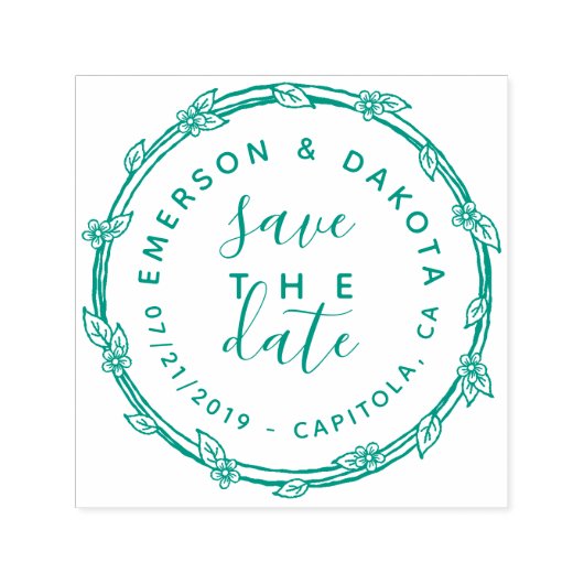 Leuke Hand getrokken Save De Datum Bruiloft Aankon Zelfinktende Stempel (Design)
