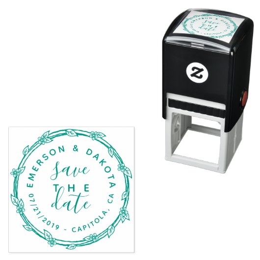 Leuke Hand getrokken Save De Datum Bruiloft Aankon Zelfinktende Stempel (In situ)