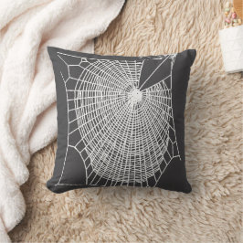 Leuke Hand Getrokken Spooky Halloween Cobweb Wit Kussen