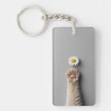 Leuke hand kat met bloem
