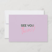 Leuke handgeschreven grillige funky unieke bruilof RSVP kaartje (Achterkant)