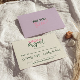 Leuke handgeschreven grillige funky unieke bruilof RSVP kaartje