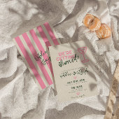 Leuke handgeschreven grillige pastel zomerbruiloft kaart