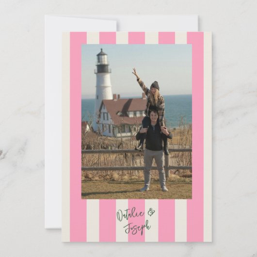 Leuke handgeschreven grillige zomer foto bruiloft save the date (Achterkant)