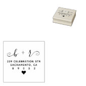 Leuke handgeschreven Initialen bruiloft retour adr Rubberstempel (Gestempeld)