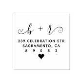 Leuke handgeschreven Initialen bruiloft retour adr Rubberstempel (Afrduk)