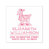 Leuke handgetekende Alpaca naam & retour adres Zelfinktende Stempel (Design)