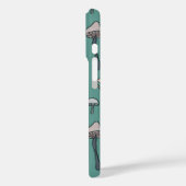 Leuke, handgetekende champignons op een felblauwe  Case-Mate iPhone case (Achterkant / Links)