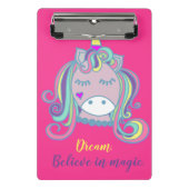 Leuke handgetekende eenhoorn mini klembord (Voorkant)