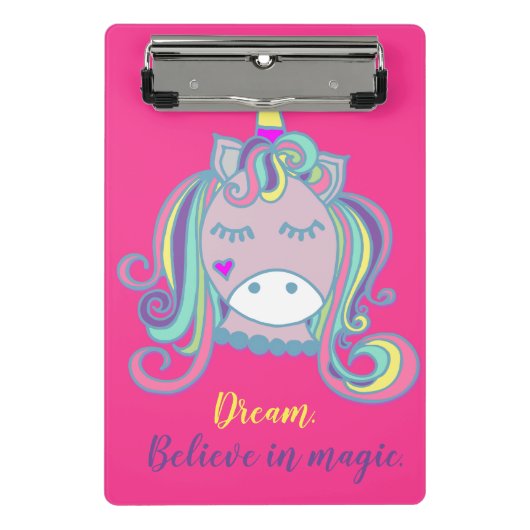 Leuke  handgetekende eenhoorn mini klembord (Voorkant)