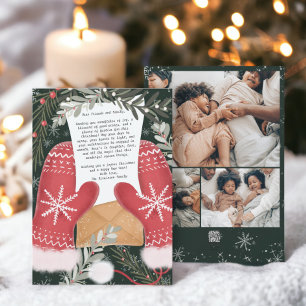 Leuke handschoenen illustratie Kerst familie 3 fot Feestdagenkaart