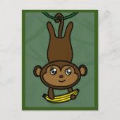 Leuke hangende apenkaart briefkaart (Voorkant)