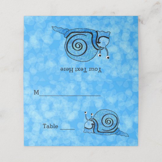 Leuke Happy Blue Pattern Snail Bright Aqua Plaatskaartje (Buitenkant ongevouwen)