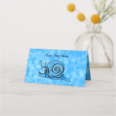 Leuke Happy Blue Pattern Snail Bright Aqua Plaatskaartje (Achterkant)