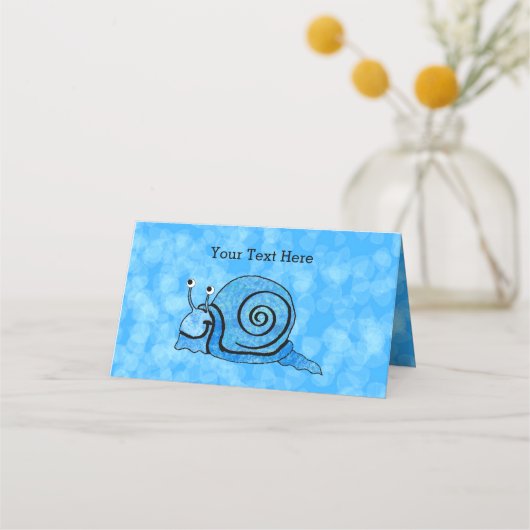 Leuke Happy Blue Pattern Snail Bright Aqua Plaatskaartje (Achterkant)