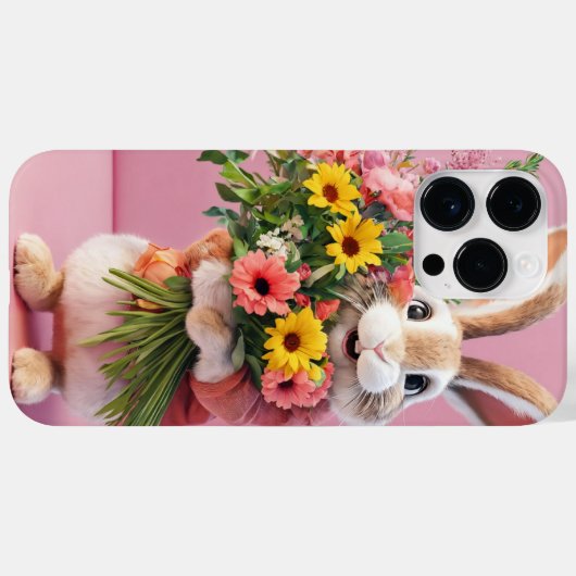 Leuke Happy Bunny iPhone14Pro Max hoesje Kerst (Achterkant (horizontaal))