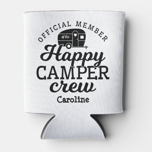 Leuke Happy Camper Crew Member Camping Blikjeskoeler (Voorkant)