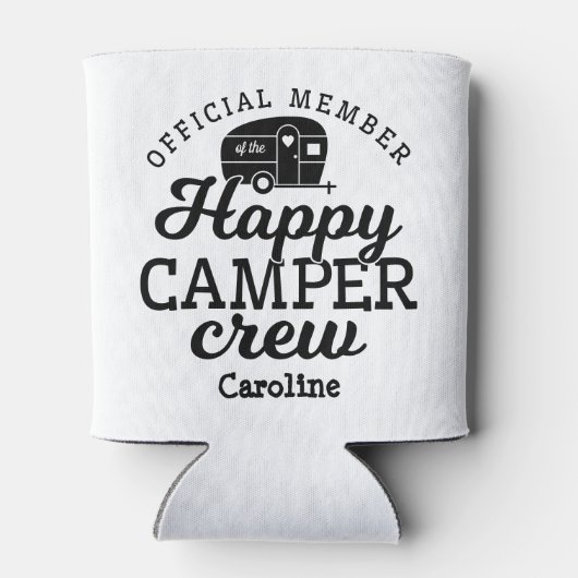 Leuke Happy Camper Crew Member Camping Blikjeskoeler (Achterkant)