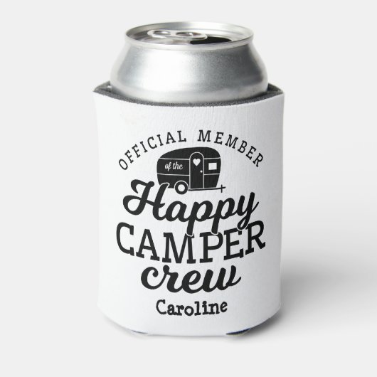 Leuke Happy Camper Crew Member Camping Blikjeskoeler (Blikje Achterkant)