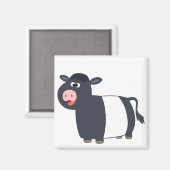 Leuke Happy Cartoon Belted Galloway Koe Magnet (Voorkant / Achterkant)