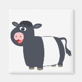 Leuke Happy Cartoon Belted Galloway Koe Magnet (Voorkant)