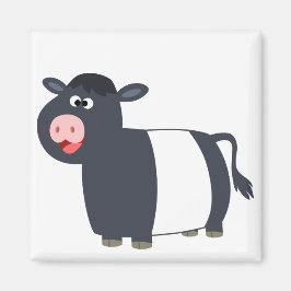 Leuke Happy Cartoon Belted Galloway Koe Magnet