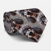 Leuke Happy Crazy Poodle Dog Animal Natuur Art Stropdas (Opgerold)