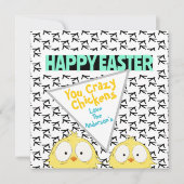 Leuke "Happy Easter, jij gekke kippen" | Easter Feestdagenkaart (Voorkant)
