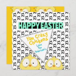 Leuke "Happy Easter, jij gekke kippen" | Easter Feestdagenkaart