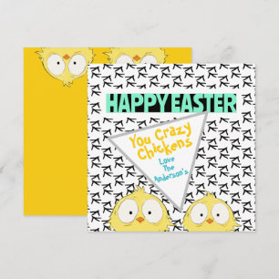 Leuke "Happy Easter, jij gekke kippen"   Easter Feestdagenkaart