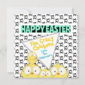 Leuke "Happy Easter" voor gekke kippen | Feestdagenkaart (Voorkant)