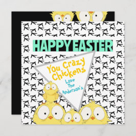 Leuke "Happy Easter" voor gekke kippen | Feestdagenkaart