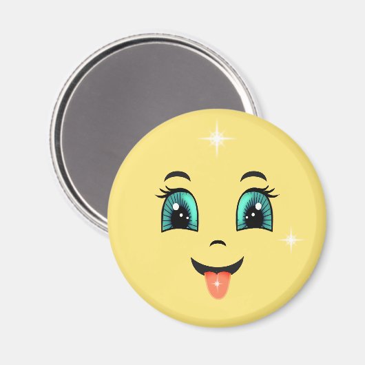 Leuke Happy Face Emoji Magneet (Voorkant / Achterkant)
