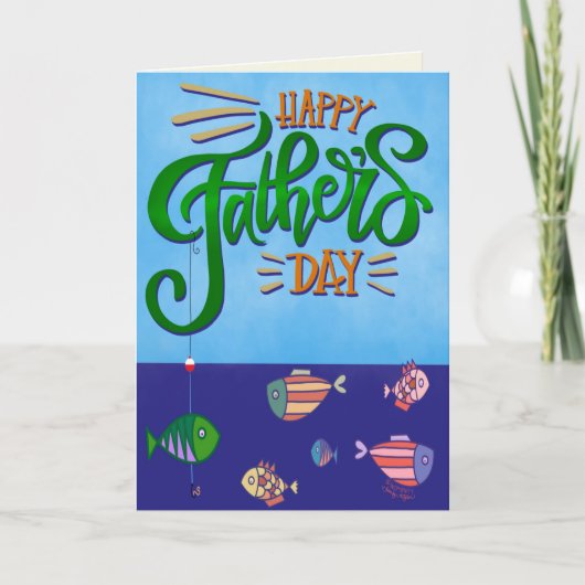 Leuke Happy Father’s Day Fish Inspirivity Kaart (Voorkant)