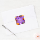 Leuke Happy Halloween Trick or treat Bag Vierkante Sticker (Envelop)