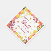 Leuke Happy Herfst Y'all Autumn Leaves Paper Servet (Hoek)